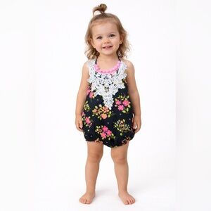 Handmade Small Shop Boho Romper. Size 2/3. Great Condition. Floral Nooks.